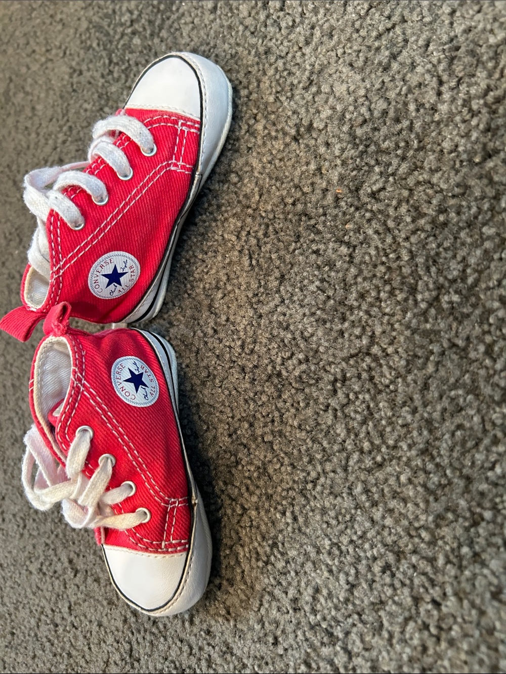 Converse Kids Red Canvas Low-Top Sneakers crib shoe